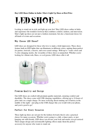 led shoes price
