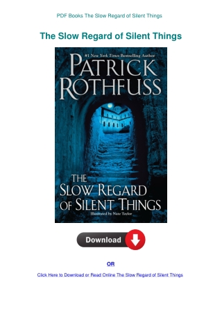 PDF Books The Slow Regard of Silent Things