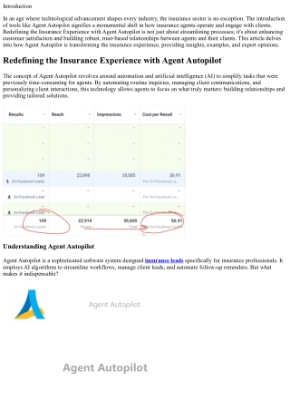 Redefining the Insurance Experience with Agent Autopilot