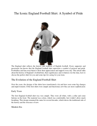 The Iconic England Football Shirt A Symbol of Pride