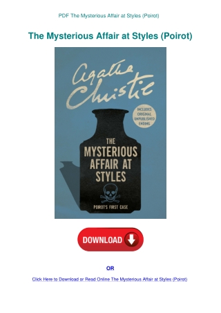 PDF The Mysterious Affair at Styles (Poirot)