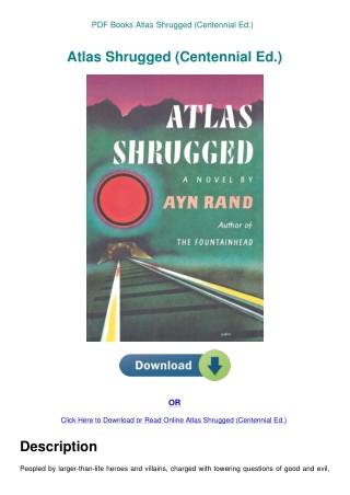 PDF Books Atlas Shrugged (Centennial Ed.)