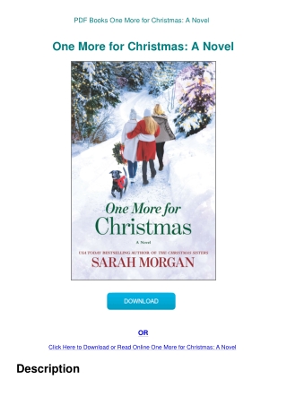PDF Books One More for Christmas A Novel