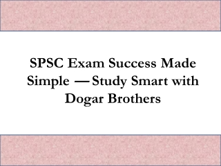 Excel in SPSC Tests with Dogar Brothers' Specialized Books