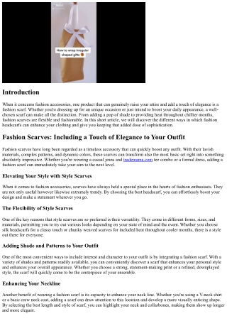 Fashion Scarves: Adding a Touch of Style to Your Attire