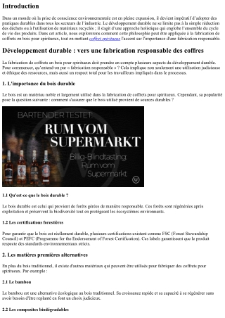 “Développement durable : vers une fabrication responsable des coffres”