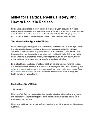 Millet for Health_ Benefits, History, and How to Use It in Recipes