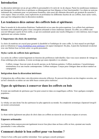“Les tendances déco autour des coffrets bois et spiritueux”