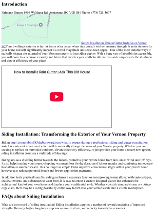 Siding Installation: Transforming the Exterior of Your Vernon Property