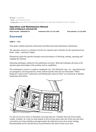 Caterpillar CAT E450 EXCAVATOR (3HG00001-UP) Operation and Maintenance Manual Instant Download