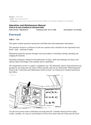 Caterpillar CAT EL240 EXCAVATOR (4JF00001-UP) Operation and Maintenance Manual Instant Download