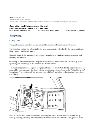 Caterpillar CAT EL300 EXCAVATOR (4NF00001-UP) Operation and Maintenance Manual Instant Download