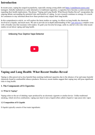 Vaping and Lung Health: What Recent Studies Reveal