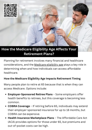 How the Medicare Eligibility Age Affects Your Retirement Plans?