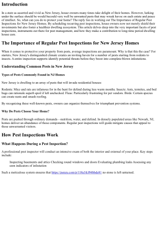 The Importance of Regular Pest Inspections for New Jersey Homes