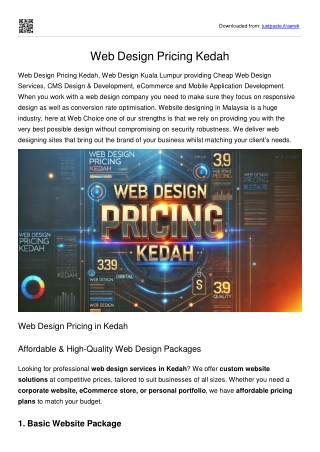 Web Design Pricing Kedah