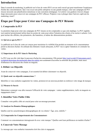 Étape par Étape pour Créer une Campagne de PLV Réussie