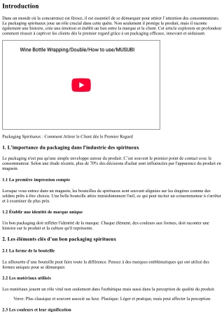 Packaging Spiritueux : Comment Attirer le Client dès le Premier Regard
