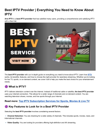 Best IPTV Provider _ Everything You Need to Know About IPTV