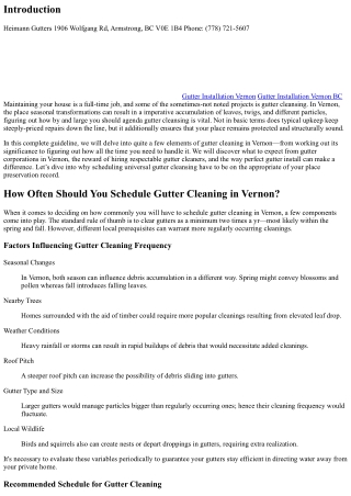 How Often Should You Schedule Gutter Cleaning in Vernon?