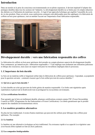 “Développement durable : vers une fabrication responsable des coffres”