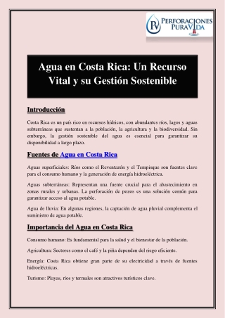 Agua en Costa Rica