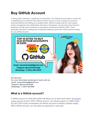 Top 23 Site To Buy GitHub Account
