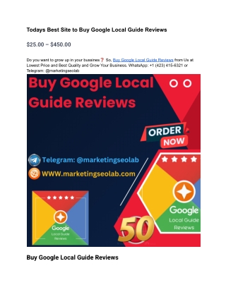 Todays Best Site to Buy Google Local Guide Reviews
