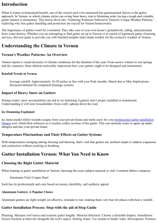 “Guttering Solutions Tailored to Vernon's Unique Weather Patterns”