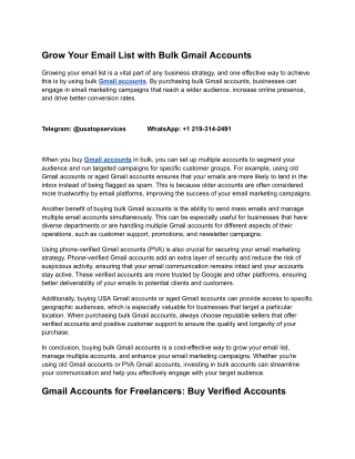 Buy Gmail Accounts with Phone Verification – Fast & Reliable