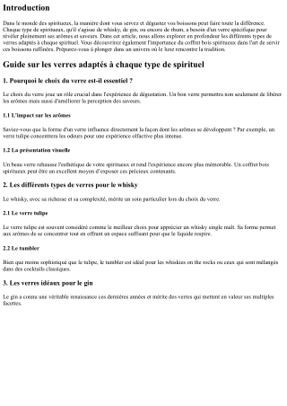 “Guide sur les verres adaptés à chaque type de spirituel”