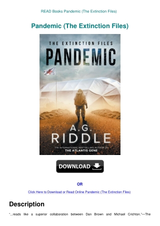 READ Books Pandemic (The Extinction Files)