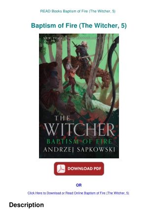 READ Books Baptism of Fire (The Witcher  5)