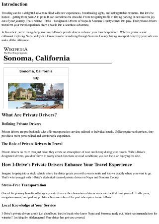 How I-Drive's Private Drivers Enhance Your Travel Experience