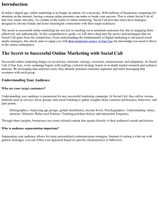 The Secret to Successful Online Marketing with Social Cali