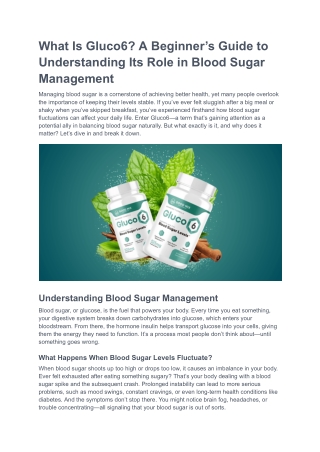 Gluco6 Herbal-Based Supplement for Blood Sugar Support
