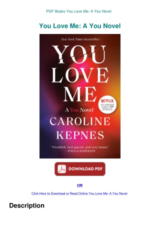 PDF Books You Love Me A You Novel