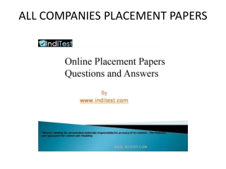 ALL COMPANIES PLACEMENT PAPERS