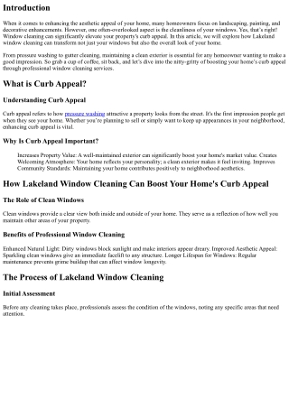 How Lakeland Window Cleaning Can Boost Your Home's Curb Appeal
