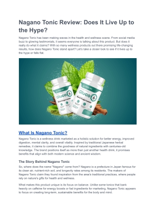 Nagano Lean Body Tonic – Natural Supplement for Weight Management and Wellness