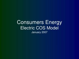 Consumers Energy Electric COS Model