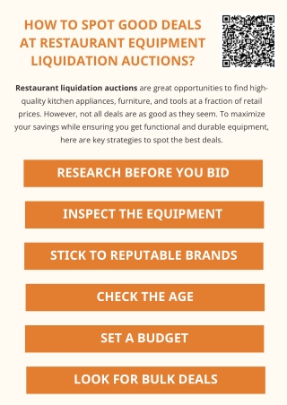 How To Spot Good Deals At Restaurant Equipment Liquidation Auctions?