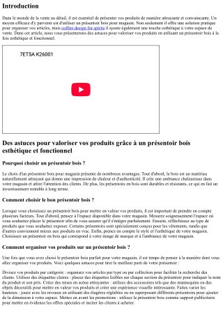 Des astuces pour valoriser vos produits grâce à un présentoir bois esthétique et