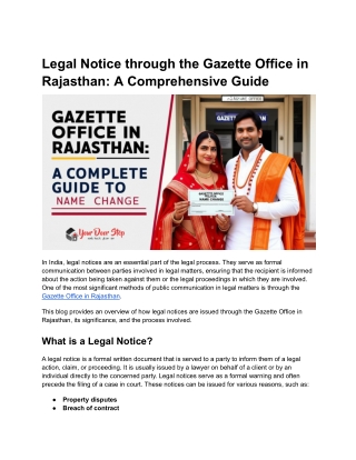 Legal Notice through the Gazette Office in Rajasthan_ A Comprehensive Guide
