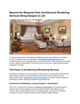 Beyond the Blueprint_ How Architectural Rendering Services Bring Designs to Life