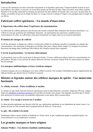 Histoire et légendes autour des célèbres marques de spirits.