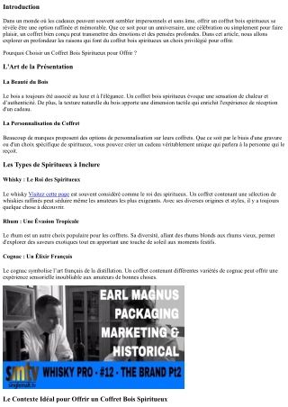 Pourquoi Choisir un Coffret Bois Spiritueux pour Offrir ?