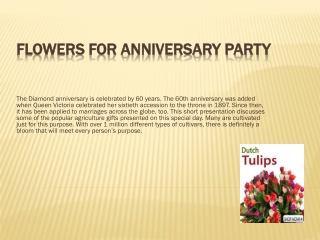 Flowers for Anniversary party
