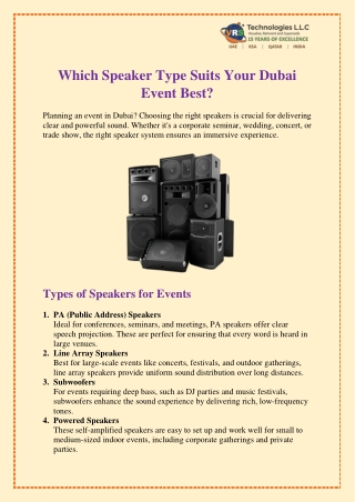 Which Speaker Type Suits Your Dubai Event Best?