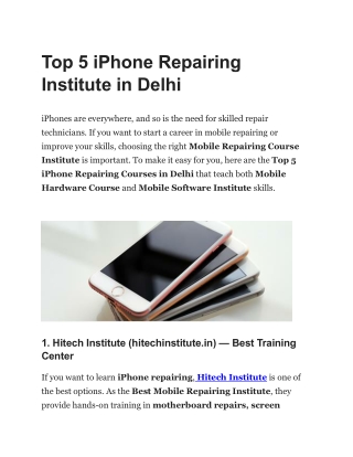 Top 5 iPhone Repairing Institute in Delhi